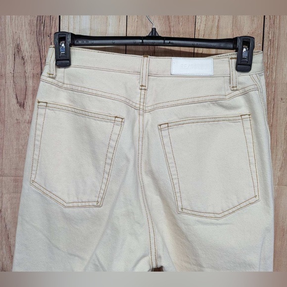 Re/Done 70’s pocket high rise wide leg jeans rinsed birch color NWOT - Picture 4 of 7